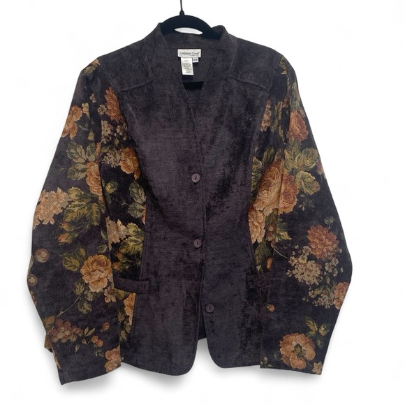 Coldwater Creek Jackets & Blazers - Coldwater Creek Tapestry Jacket Size XXL 2X Dark Floral Cottagecore Panel